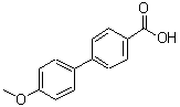 structure of CAS# 729-18-0, 4'-Methoxy-4-biphenylcarboxylic acid;4-(4-methoxyphenyl)benzoic acid;4-Biphenyl-(4'-methoxy)carboxylic acid;4'-Methoxy[1,1'-biphenyl]-4-carboxylic acid