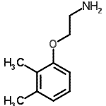 structure of CAS# 72955-83-0, 2-(2,3-Dimethylphenoxy)ethanamine;1-(2-aminoethoxy)-2,3-dimethylbenzene;2-(2,3-dimethylphenoxy)ethylamine;2-(2,3-Dimethyl-phenoxy)-ethylamine