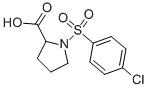 structure of CAS# 73096-27-2, 1-(4-Chloro-Benzenesulfonyl)-Pyrrolidine-2-Carboxylic Acid;(2S)-1-(4-Chlorophenyl)Sulfonyl-2-Pyrrolidinecarboxylate;Zinc00166205