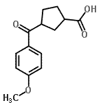 结构式 CAS# 732252-30-1, (1S,3R)-3-(4-甲氧基苯甲酰基)环戊烷羧酸