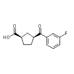 结构式 CAS# 732252-75-4, (1R,3S)-3-(3-氟苯甲酰)环戊烷羧酸