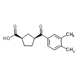 结构式 CAS# 732253-20-2, (1R,3S)-3-(3,4-二甲基苯甲酰)环戊烷羧酸