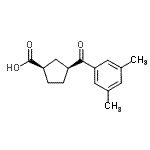 structure of CAS# 732253-27-9, (1R,3S)-3-(3,5-Dimethylbenzoyl)cyclopentanecarboxylic acid;cis-3-(3,5-Dimethylbenzoyl)cyclopentane-1-carboxylic acid