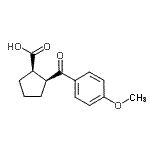 结构式 CAS# 733740-08-4, (1R,2S)-2-(4-甲氧基苯甲酰基)环戊烷羧酸