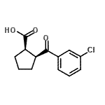 结构式 CAS# 733740-13-1, (1R,2S)-2-(3-氯苯甲酰基)环戊烷羧酸