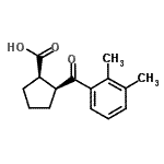 structure of CAS# 733740-17-5, (1R,2S)-2-(2,3-Dimethylbenzoyl)cyclopentanecarboxylic acid;cis-2-(2,3-dimethylbenzoyl)cyclopentane-1-carboxylic acid