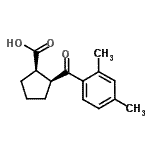 结构式 CAS# 733740-18-6, (1R,2S)-2-(2,4-二甲基苯甲酰)环戊烷羧酸