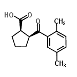 结构式 CAS# 733740-19-7, (1R,2S)-2-(2,5-二甲基苯甲酰)环戊烷羧酸