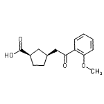 结构式 CAS# 733740-27-7, (1R,3S)-3-[2-(2-甲氧基苯基)-2-氧代乙基]环戊烷羧酸