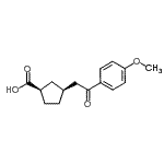 结构式 CAS# 733740-29-9, (1R,3S)-3-[2-(4-甲氧基苯基)-2-氧代乙基]环戊烷羧酸