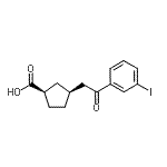 structure of CAS# 733740-43-7, (1R,3S)-3-[2-(3-Iodophenyl)-2-oxoethyl]cyclopentanecarboxylic acid;cis-3-[2-<wbr>(3-iodoph<wbr>enyl)-2-o<wbr>xoethyl]c<wbr>yclopenta<wbr>ne-1-carb<wbr>oxylic ac<wbr>id