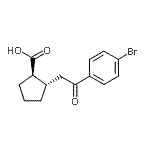 结构式 CAS# 733740-62-0, (1R,2S)-2-[2-(4-溴苯基)-2-氧代乙基]环戊烷羧酸