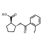 结构式 CAS# 733740-69-7, (1R,2S)-2-[2-(2-氟苯基)-2-氧代乙基]环戊烷羧酸