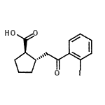 结构式 CAS# 733740-70-0, (1R,2S)-2-[2-(2-碘苯基)-2-氧代乙基]环戊烷羧酸