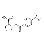 structure of CAS# 733740-78-8, (1R,2S)-2-[2-(4-Nitrophenyl)-2-oxoethyl]cyclopentanecarboxylic acid;trans-2-[<wbr>2-oxo-2-(<wbr>4-nitroph<wbr>enyl)ethy<wbr>l]cyclope<wbr>ntane-1-c<wbr>arboxylic<wbr> acid