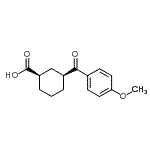 structure of CAS# 735269-73-5, (1R,3S)-3-(4-Methoxybenzoyl)cyclohexanecarboxylic acid;cis-3-(4-methoxybenzoyl)cyclohexane-1-carboxylic acid