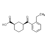 structure of CAS# 735269-76-8, (1R,3S)-3-(2-Ethylbenzoyl)cyclohexanecarboxylic acid;cis-3-(2-ethylbenzoyl)cyclohexane-1-carboxylic acid