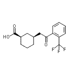结构式 CAS# 735275-40-8, (1R,3S)-3-{2-氧代-2-[2-(三氟甲基)苯基]乙基}环己烷羧酸