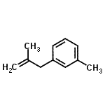structure of CAS# 73566-45-7, 1-Methyl-3-(2-methyl-2-propen-1-yl)benzene;2-methyl-3-(3-methylphenyl)-1-propene;2-Methyl-3-(3-methylphenyl)prop-1-ene;3-(2-Methylallyl)toluene