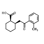 structure of CAS# 736136-29-1, (1R,2R)-2-[2-(2-Methylphenyl)-2-oxoethyl]cyclohexanecarboxylic acid;cis-2-[2-<wbr>(2-methyl<wbr>phenyl)-2<wbr>-oxoethyl<wbr>]cyclohex<wbr>ane-1-car<wbr>boxylic a<wbr>cid