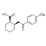 structure of CAS# 736136-31-5, (1R,2R)-2-[2-(4-Methylphenyl)-2-oxoethyl]cyclohexanecarboxylic acid;cis-2-[2-<wbr>(4-methyl<wbr>phenyl)-2<wbr>-oxoethyl<wbr>]cyclohex<wbr>ane-1-car<wbr>boxylic a<wbr>cid