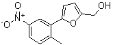 structure of CAS# 738605-14-6, [5-(2-Methyl-5-nitrophenyl)-2-furyl]methanol;(5-(2-methyl-5-nitrophenyl)-2-furyl)methanol;[5-(2-methyl-5-nitrophenyl)furan-2-yl]methanol;[5-(2-Methyl-5-nitro-phenyl)-furan-2-yl]-methanol