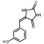 结构式 CAS# 74920-46-0, (5E)-5-(3-羟基苄亚基)-2-硫代-4-咪唑烷酮