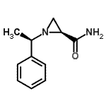 structure of CAS# 75985-51-2, (2S)-1-[(1R)-1-Phenylethyl]-2-aziridinecarboxamide;(2R)-1-[(1R)-1-phenylethyl]aziridine-2-carboxamide;(2S)-1-[(1R)-1-Phenylethyl]-2-aziridinecarboxamide;(S)-1-[(R)-Î±-Methylbenzyl)aziridine-2-carboxamide