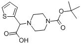 structure of CAS# 763109-79-1, 2-(Thiophen-2-Yl)-3-(4-Boc-Piperazin-1-Yl)Acetic Acid;2-(4-Tert-Butoxycarbonylpiperazin-1-Yl)-2-(2-Thienyl)Acetic Acid;2-[4-(Tert-Butoxy-Oxomethyl)-1-Piperazinyl]-2-(2-Thienyl)Acetic Acid;2-[4-[(2-Methylpropan-2-Yl)Oxycarbonyl]Piperazin-1-Yl]-2-Thiophen-2-Yl-Ethanoic Acid