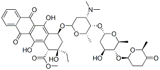 CAS#: 76463-92-8， Methyl (1R,2R,4S)-4-[(2R,4S,5S,6S)-4-Dimethylamino-5-[(2S,4S,5S,6S)-4-Hydroxy-6-Methyl-5-[(2R,6S)-6-Methyl-5-Oxooxan-2-Yl]Oxyoxan-2-Yl]Oxy-6-Methyloxan-2-Yl]Oxy-2-Ethyl-2,5,12-Trihydroxy-6,11-Dioxo-3,4-Dihydro-1H-Tetracene-1-Carboxylate