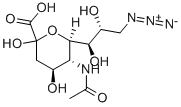structure of CAS# 76487-51-9, (4S,5R,6R,7R,8R)-5-acetamido-9-azido-4,6,7,8-tetrahydroxy-2-oxo-nonanoic acid;(4S,5R,6R,7R,8R)-5-Acetamido-9-Azido-4,6,7,8-Tetrahydroxy-2-Oxo-Nonanoic Acid;(4S,5R,6R,7R,8R)-5-Acetamido-9-Azido-4,6,7,8-Tetrahydroxy-2-Keto-Pelargonic Acid;5-Acetamido-9-Azido-3,5,9-Trideoxyglycerogalacto-2-Nonulosonic Acid