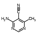 结构式 CAS# 76574-44-2, 4-氨基-6-甲基-5-嘧啶甲腈
