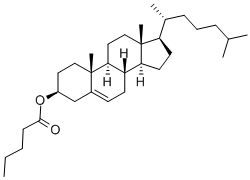 structure of CAS# 7726-03-6, Cholesterol N-Valerate;[(3S,8S,9S,10R,13R,14S,17R)-17-[(1R)-1,5-Dimethylhexyl]-10,13-Dimethyl-2,3,4,7,8,9,11,12,14,15,16,17-Dodecahydro-1H-Cyclopenta[A]Phenanthren-3-Yl] Pentanoate;Pentanoic Acid [(3S,8S,9S,10R,13R,14S,17R)-17-[(1R)-1,5-Dimethylhexyl]-10,13-Dimethyl-2,3,4,7,8,9,11,12,14,15,16,17-Dodecahydro-1H-Cyclopenta[A]Phenanthren-3-Yl] Ester;Valeric Acid [(3S,8S,9S,10R,13R,14S,17R)-17-[(1R)-1,5-Dimethylhexyl]-10,13-Dimethyl-2,3,4,7,8,9,11,12,14,15,16,17-Dodecahydro-1H-Cyclopenta[A]Phenanthren-3-Yl] Ester