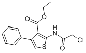 structure of CAS# 77261-21-3, Ethyl 2-[(2-Chloroacetyl)Amino]-4-Phenylthiophene-3-Carboxylate;Ethyl 2-[(2-Chloroacetyl)Amino]-4-Phenyl-Thiophene-3-Carboxylate;2-[(2-Chloro-1-Oxoethyl)Amino]-4-Phenyl-3-Thiophenecarboxylic Acid Ethyl Ester;2-[(2-Chloroacetyl)Amino]-4-Phenyl-Thiophene-3-Carboxylic Acid Ethyl Ester