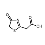 structure of CAS# 773109-75-4, (4-Oxo-4,5-dihydro-1,3-thiazol-2-yl)acetic acid;(4-Oxo-4,5-dihydro-1,3-thiazol-2-yl)acetic acid;2-(4-oxo-1,3-thiazolin-2-yl)acetic acid;2-(4-oxo-4,5-dihydrothiazol-2-yl)acetic acid