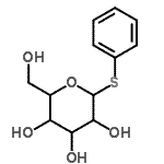 structure of CAS# 77481-62-0, Phenyl 1-thiohexopyranoside;Phenyl 1-thiohexopyranoside #;PHENYL 1-THIO-Î’-D-GALACTOSIDE;PHENYL A-D-THIOMANNOPYRANOSIDE