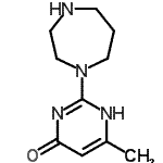 结构式 CAS# 786660-74-0, 2-(1,4-二氮杂环庚-1-基)-6-甲基-4-嘧啶醇
