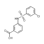 structure of CAS# 78922-04-0, 3-{[(3-Chlorophenyl)sulfonyl]amino}benzoic acid;3-(3-chlorophenylsulfonamido)benzoic acid;BENZOICACID, 3-[[(3-CHLOROPHENYL)SULFONYL]AMINO]-
