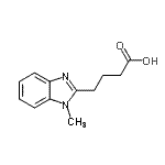 structure of CAS# 802044-51-5, 4-(1-Methyl-1H-benzimidazol-2-yl)butanoic acid;1H-BENZIMIDAZOLE-2-BUTANOICACID, 1-METHYL-;4-(1-methyl-1H-benzo[d]imidazol-2-yl)butanoic acid;4-(1-Methyl-1H-benzoimidazol-2-yl)-butyric acid