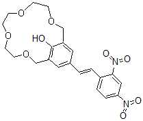 structure of CAS# 81238-57-5, 15-Crown-4 [4-(2,4-Dinitrophenylazo)Phenol];5-(2,4-DINITROPHENYLAZO)-2-HYDROXY-1,3-XYLYLENE-15-CROWN 4-ETHER;15-CROWN-4 [4-(2,4-DINITROPHENYLAZO)PHENOL]