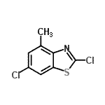 structure of CAS# 81561-05-9, 2,6-Dichloro-4-methyl-1,3-benzothiazole;2,6-dichloro-4-methylbenzo[d]thiazole;2,6-Dichloro-4-methylbenzothiazole;2,6-Dichloro-4-methyl-benzothiazole