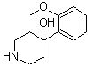 structure of CAS# 81950-85-8, 4-(2-Methoxyphenyl)-4-piperidinol;4-(2-Methoxy-phenyl)-piperidin-4-ol;MFCD05237199
