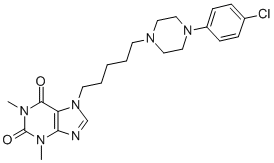 CAS#: 81996-52-3， 3,7-Dihydro-7-(5-(4-(4-Chlorophenyl)-1-Piperazinyl)Pentyl)-1,3-Dimethyl-1H-Purine-2,6-Dione