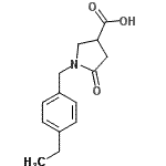 structure of CAS# 824981-40-0, 1-(4-Ethylbenzyl)-5-oxo-3-pyrrolidinecarboxylic acid;1-(4-ethylbenzyl)-5-oxo-3-pyrrolidinecarboxylic acid;MFCD06623271;MLS000531231