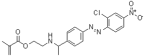 structure of CAS# 82701-58-4, Disperse Red 13 Methacrylate;2-[1-[4-(2-Chloro-4-Nitro-Phenyl)Azophenyl]Ethylamino]Ethyl 2-Methylprop-2-Enoate;2-Methylprop-2-Enoic Acid 2-[1-[4-(2-Chloro-4-Nitrophenyl)Azophenyl]Ethylamino]Ethyl Ester;2-Methylacrylic Acid 2-[1-[4-(2-Chloro-4-Nitro-Phenyl)Azophenyl]Ethylamino]Ethyl Ester