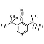 structure of CAS# 827616-49-9, 3,5-Bis(trimethylsilyl)isonicotinonitrile;[827616-49-9];3,5-bis(trimethylsilyl)isonicotinonitrile;3,5-bis(trimethylsilyl)pyridine-4-carbonitrile