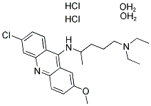 结构式 CAS# 83-89-6, 奎纳克林二盐酸盐二水合物