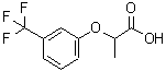 structure of CAS# 836-35-1, 2-[3-(Trifluoromethyl)phenoxy]propanoic acid;2-(3-Trifluoromethyl-phenoxy)-propionic acid;2-[3-(trifluoromethyl)phenoxy]propanoic acid;2-[3-(Trifluoromethyl)phenoxy]propanoicacid