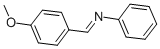 structure of CAS# 836-41-9, N-(4-Methoxybenzylidene)Aniline;1-(4-Methoxyphenyl)-N-Phenyl-Methanimine;(4-Methoxybenzylidene)-Phenyl-Amine;N-[(1E)-(4-Methoxyphenyl)Methylene]Aniline