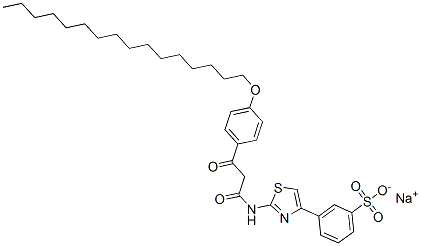 CAS#: 84100-45-8， Sodium 3-[2-[[3-[4-(Hexadecyloxy)Phenyl]-1,3-Dioxopropyl]Amino]Thiazol-4-Yl]Benzenesulphonate